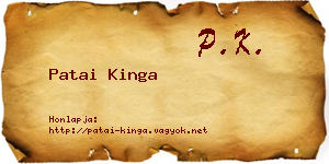 Patai Kinga névjegykártya